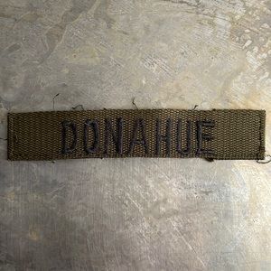 DONAHUE Embroidered Vintage ‘Army Green’ Military name tape patch DONAHUE
